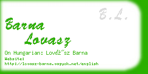 barna lovasz business card